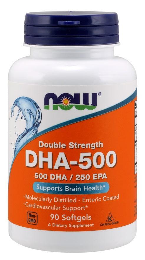 NOW Foods DHA-500, 500 DHA / 250 EPA - 90 softgels- Lillys Pharmacy and Health Store