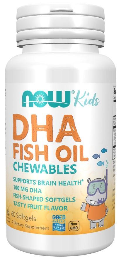 NOW Foods DHA Kids Fish Oil Chewables, 100mg - 60 softgels- Lillys Pharmacy and Health Store