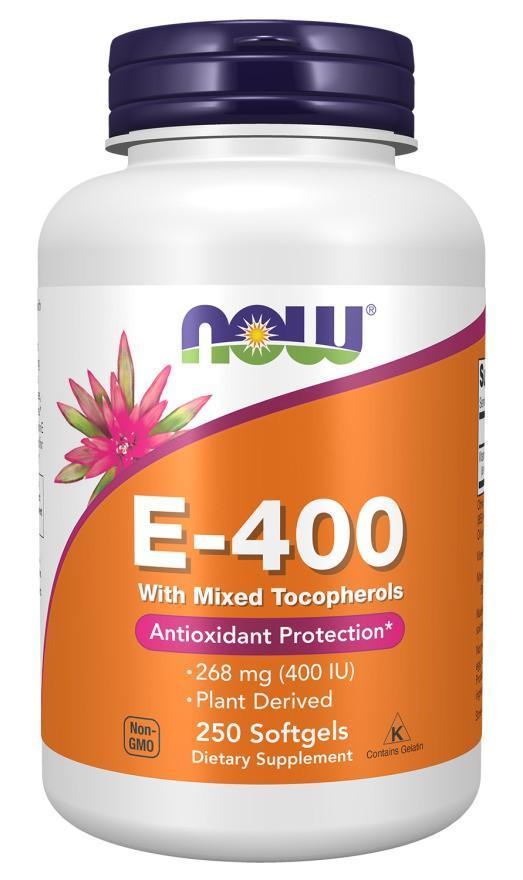 NOW Foods E - 400 with Mixed Tocopherols - 250 softgels - Lilly’s Pharmacy & Health Store