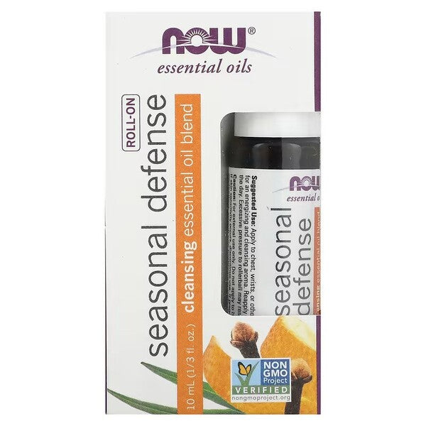 NOW Foods Essential Oil Roll-On, Seasonal Defense - 10 ml. - Lilly's Pharmacy