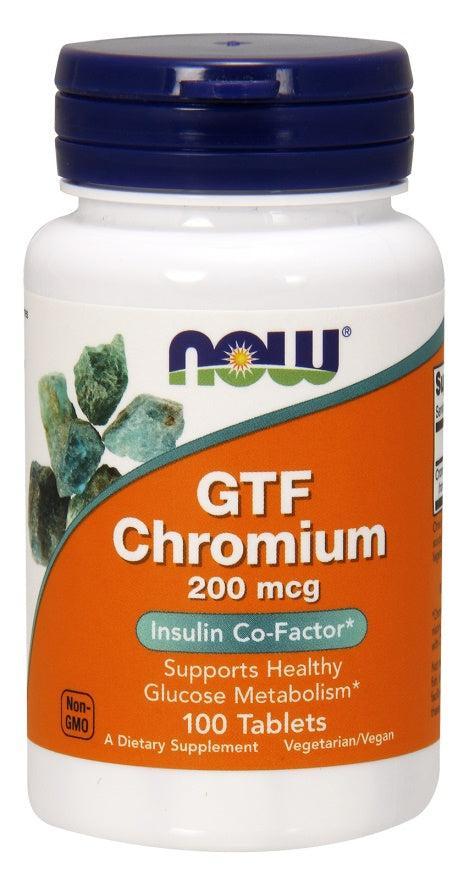 NOW Foods GTF Chromium, 200mcg - 100 tablets- Lillys Pharmacy and Health Store