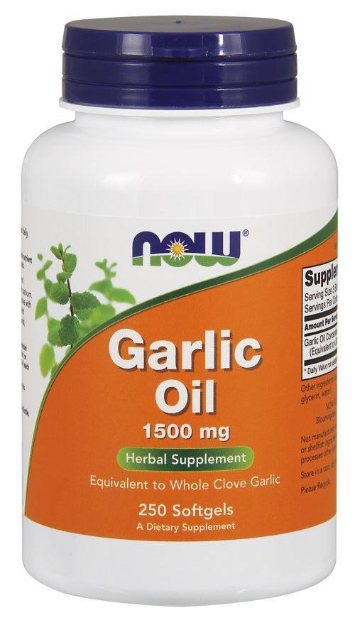 NOW Foods Garlic Oil, 1500mg - 250 softgels- Lillys Pharmacy and Health Store