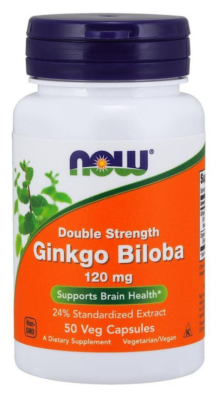 NOW Foods Ginkgo Biloba Double Strength, 120mg - 50 vcaps - Lilly’s Pharmacy & Health Store