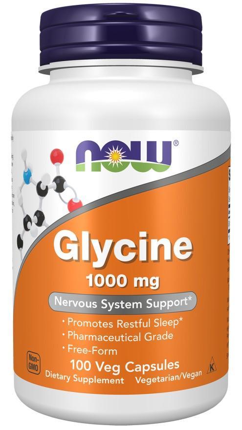 NOW Foods Glycine, 1000mg - 100 vcaps
