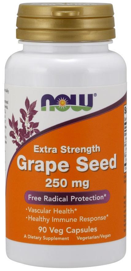 NOW Foods Grape Seed, 250mg Extra Strength - 90 vcaps- Lillys Pharmacy and Health Store