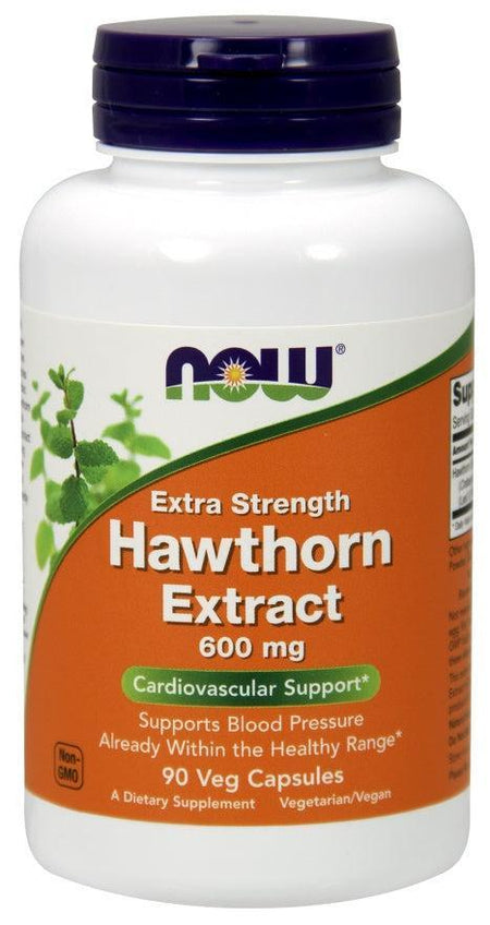 NOW Foods Hawthorn Extract, 600mg Extra Strength - 90 vcaps- Lillys Pharmacy and Health Store