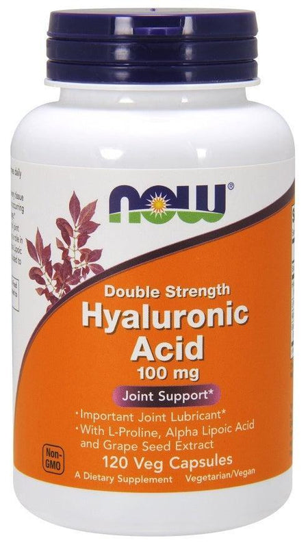 NOW Foods Hyaluronic Acid, 100mg Double Strength - 120 vcaps- Lillys Pharmacy and Health Store