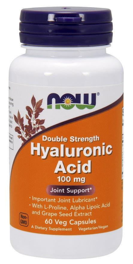NOW Foods Hyaluronic Acid, 100mg Double Strength - 60 vcaps- Lillys Pharmacy and Health Store