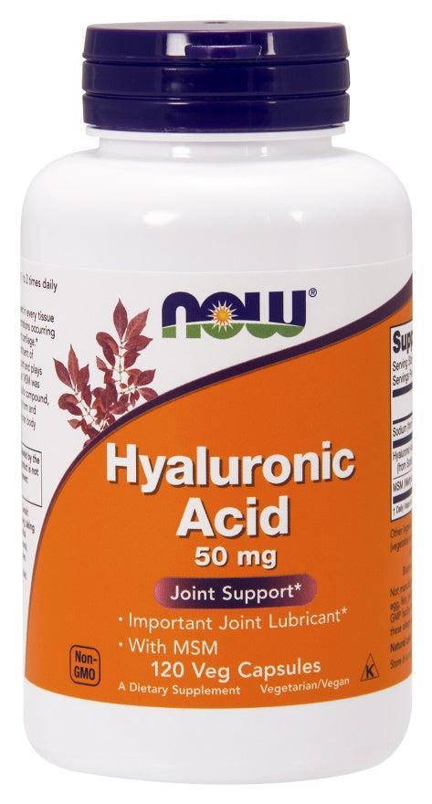 NOW Foods Hyaluronic Acid with MSM, 50mg - 120 vcaps- Lillys Pharmacy and Health Store