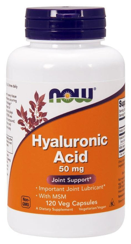 NOW Foods Hyaluronic Acid with MSM, 50mg - 120 vcaps- Lillys Pharmacy and Health Store