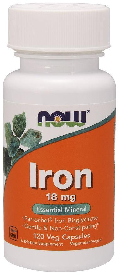 NOW Foods Iron, 18mg - 120 vcaps- Lillys Pharmacy and Health Store