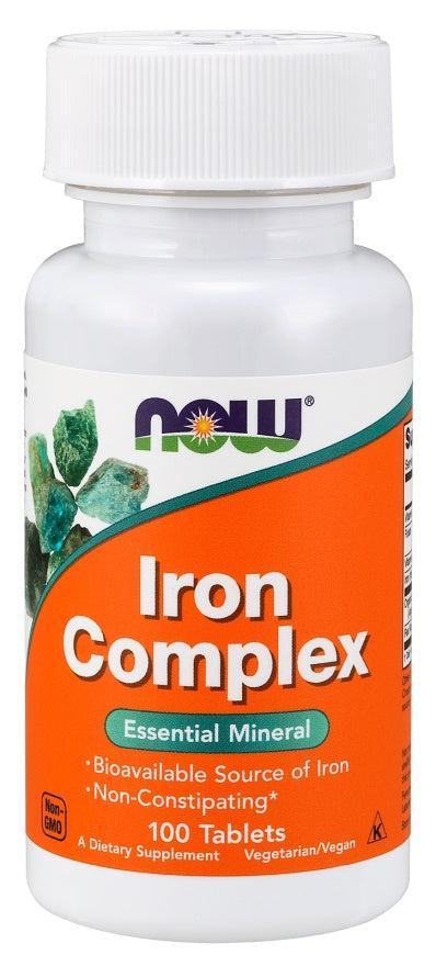 NOW Foods Iron Complex - 100 tablets- Lillys Pharmacy and Health Store