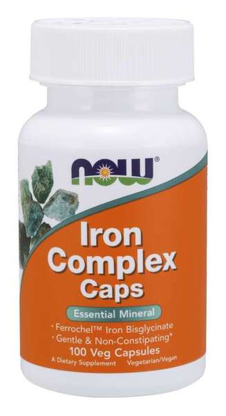 NOW Foods Iron Complex Caps - 100 vcaps- Lillys Pharmacy and Health Store