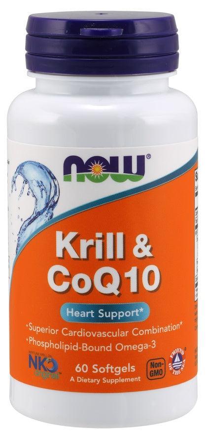 NOW Foods Krill & CoQ10 - 60 softgels- Lillys Pharmacy and Health Store