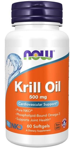 NOW Foods Krill Oil, 500mg - 60 softgels- Lillys Pharmacy and Health Store