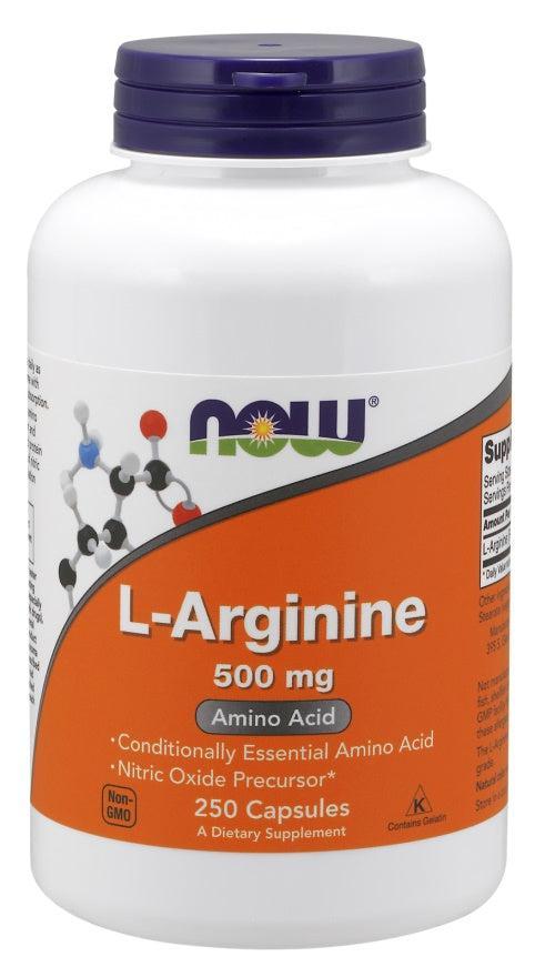 NOW Foods L-Arginine, 500mg - 250 caps- Lillys Pharmacy and Health Store