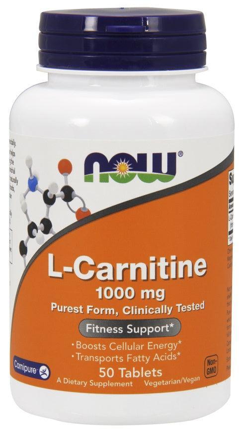 NOW Foods L-Carnitine, 1000mg - 50 tabs- Lillys Pharmacy and Health Store