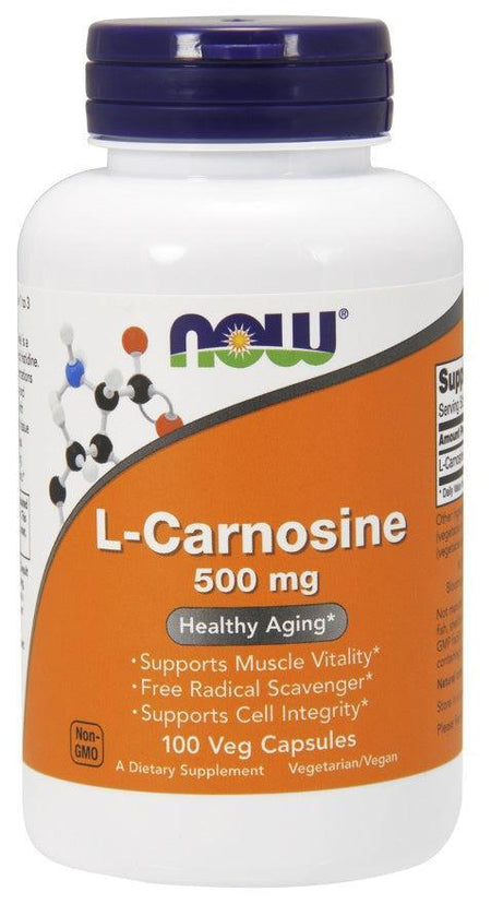 NOW Foods L-Carnosine, 500mg - 100 vcaps- Lillys Pharmacy and Health Store