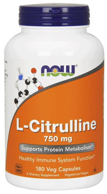 NOW Foods L-Citrulline, 750mg - 180 vcaps- Lillys Pharmacy and Health Store