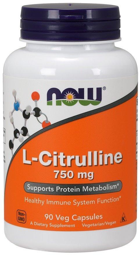 NOW Foods L-Citrulline, 750mg - 90 vcaps- Lillys Pharmacy and Health Store