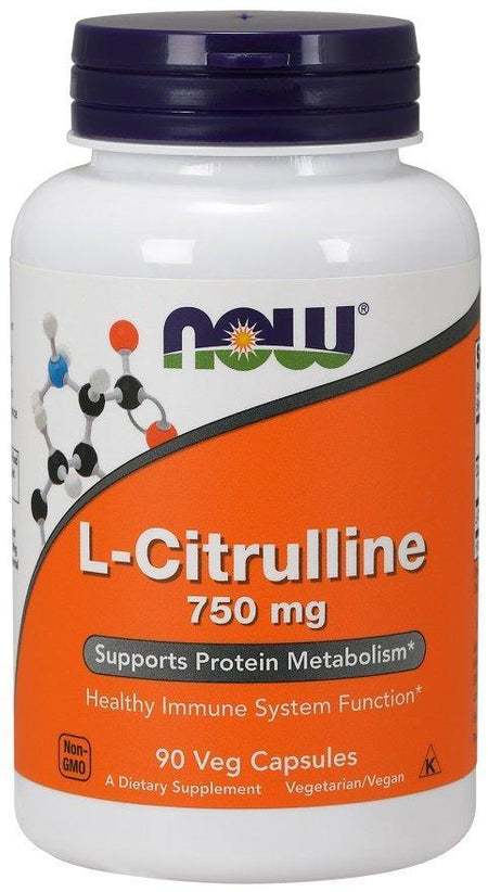 NOW Foods L-Citrulline, 750mg - 90 vcaps- Lillys Pharmacy and Health Store