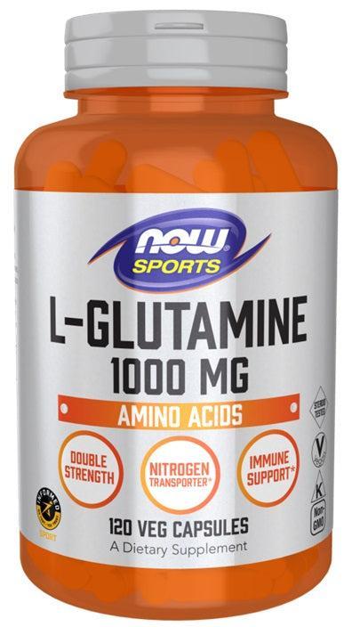 NOW Foods L-Glutamine, 1000mg - 120 vcaps- Lillys Pharmacy and Health Store