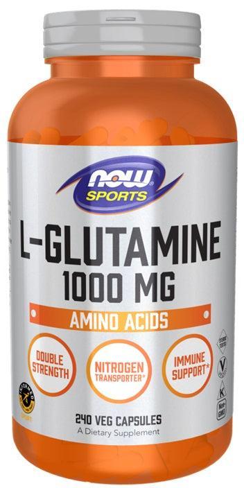 NOW Foods L-Glutamine, 1000mg - 240 vcaps- Lillys Pharmacy and Health Store