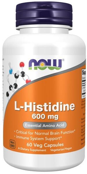 NOW Foods L-Histidine, 600mg - 60 vcaps- Lillys Pharmacy and Health Store