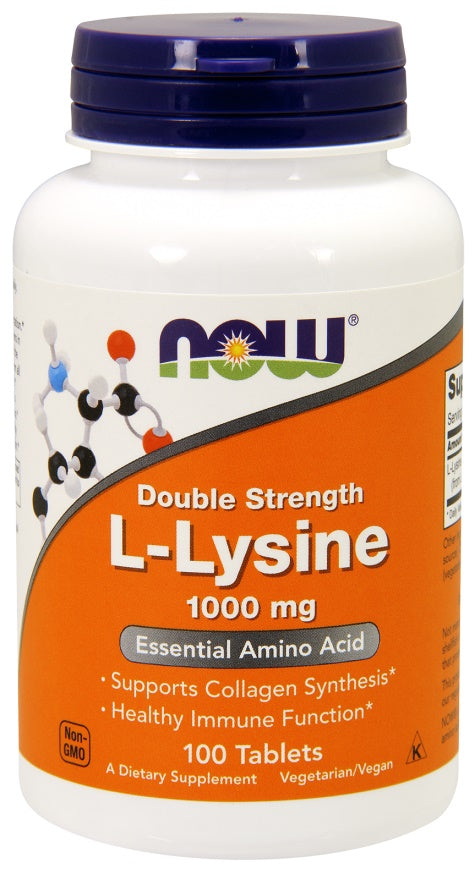NOW Foods L-Lysine, 1000mg - 100 Tablets - Lilly's Pharmacy