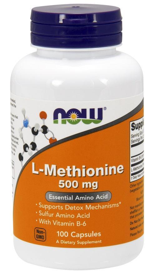 NOW Foods L-Methionine, 500mg - 100 caps- Lillys Pharmacy and Health Store