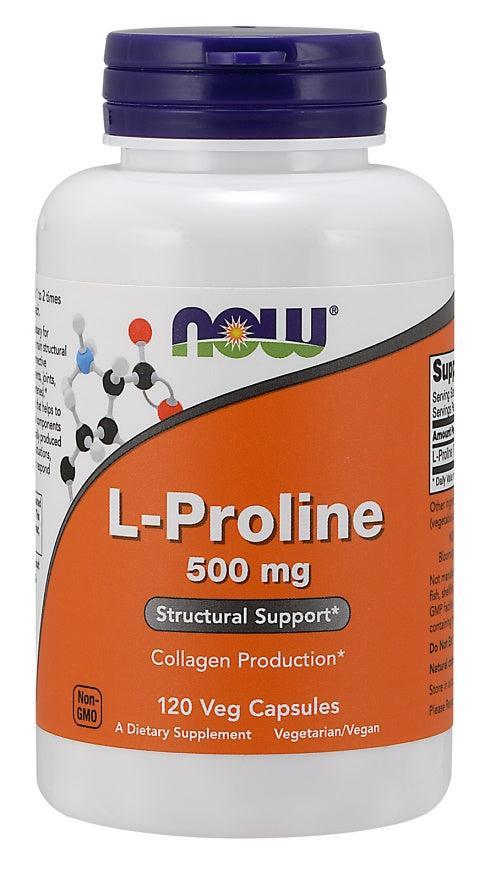NOW Foods L - Proline, 500mg - 120 vcaps - Lilly’s Pharmacy & Health Store