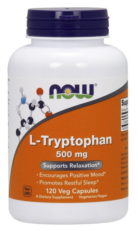 NOW Foods L-Tryptophan, 500mg - 120 vcaps- Lillys Pharmacy and Health Store
