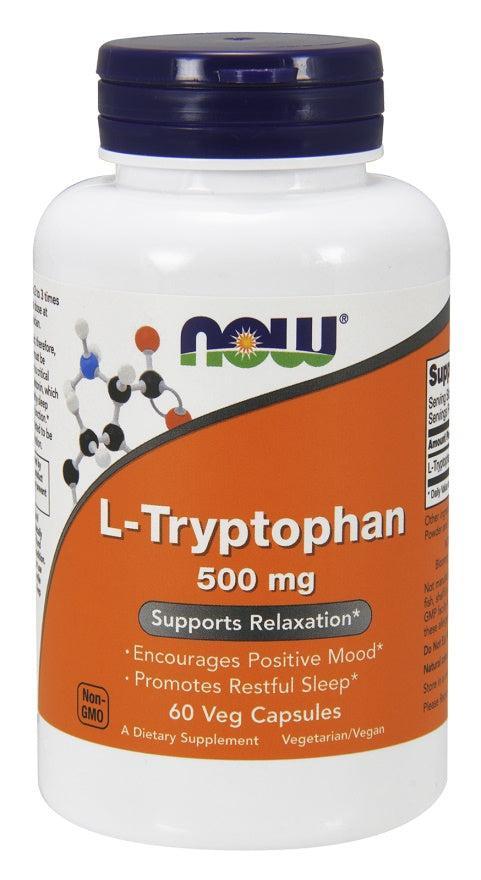 NOW Foods L - Tryptophan, 500mg - 60 vcaps - Lilly’s Pharmacy & Health Store