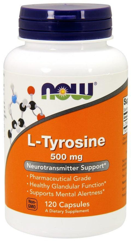 NOW Foods L-Tyrosine, 500mg - 120 caps- Lillys Pharmacy and Health Store