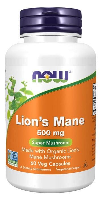 NOW Foods Lion's Mane, 500mg - 60 vcaps- Lillys Pharmacy and Health Store