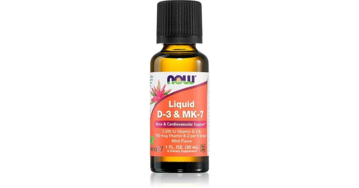NOW Foods Liquid D-3 & MK-7, Mint - 30 ml.- Lillys Pharmacy and Health Store