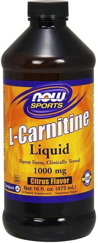 NOW Foods Liquid L-Carnitine, 1000mg Tropical Punch - 473 ml.- Lillys Pharmacy and Health Store