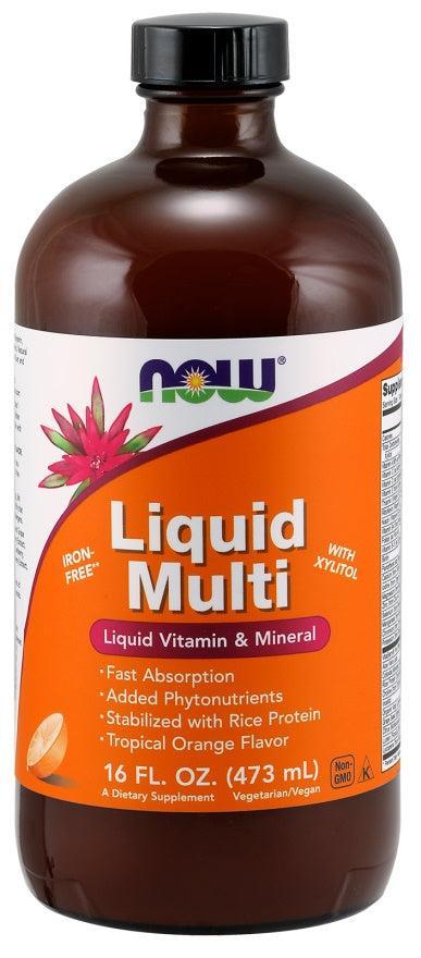 NOW Foods Liquid Multi, Wild Berry (Iron Free) - 473 ml.- Lillys Pharmacy and Health Store
