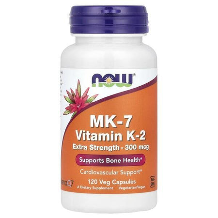 NOW Foods MK-7 Vitamin K-2, 300mcg Extra Strength - 120 vcaps- Lillys Pharmacy and Health Store