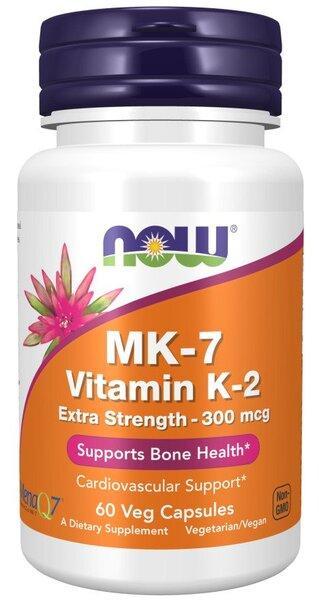 NOW Foods MK-7 Vitamin K-2, 300mcg Extra Strength - 60 vcaps- Lillys Pharmacy and Health Store