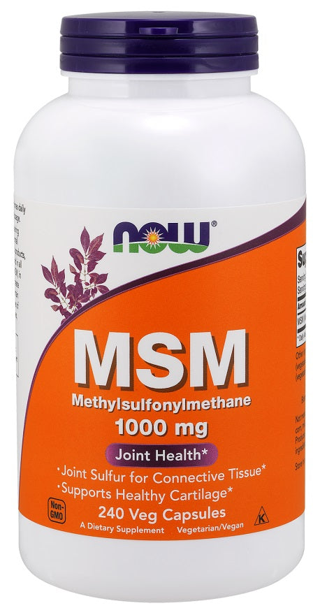 NOW Foods MSM Methylsulphonylmethane, 1000mg - 240 Vcaps - Lilly's Pharmacy