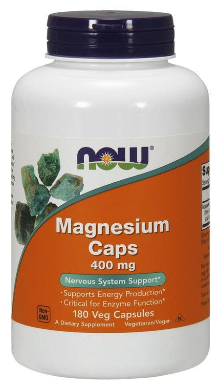 NOW Foods Magnesium, 400mg - 180 vcaps- Lillys Pharmacy and Health Store