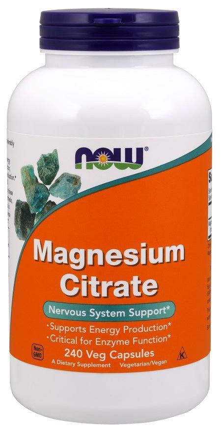 NOW Foods Magnesium Citrate, 400mg - 240 vcaps - Lilly’s Pharmacy & Health Store