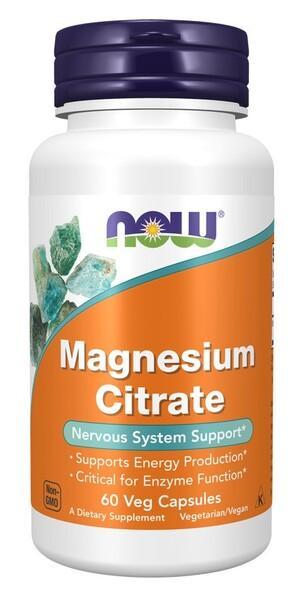 NOW Foods Magnesium Citrate, 400mg - 60 vcaps- Lillys Pharmacy and Health Store