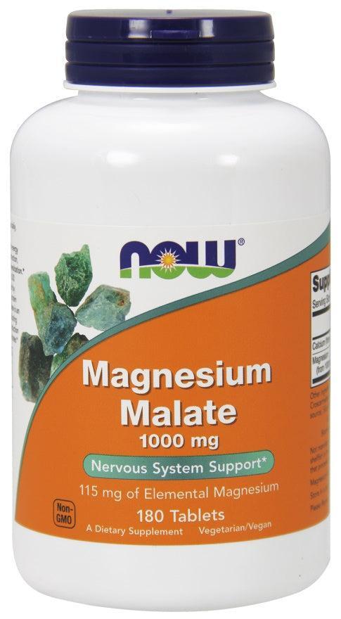 NOW Foods Magnesium Malate, 1000mg - 180 tabs- Lillys Pharmacy and Health Store
