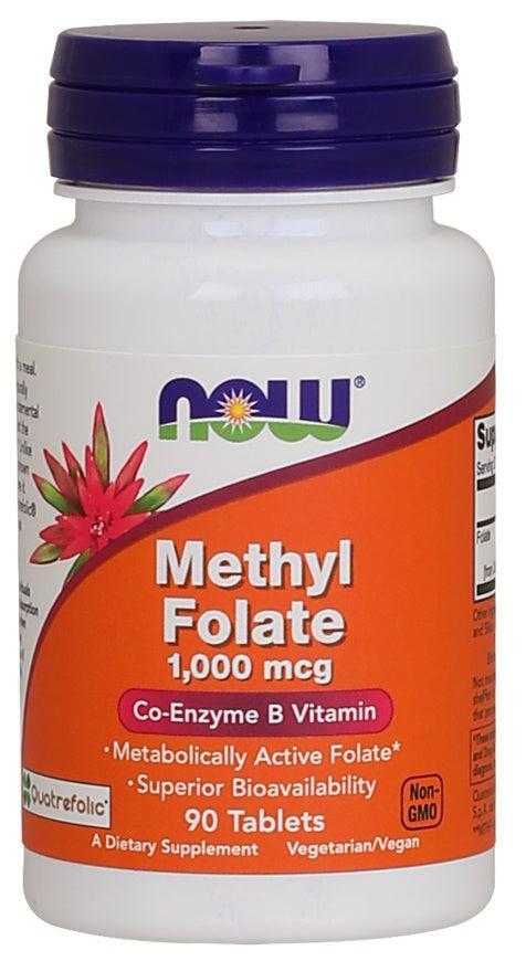 NOW Foods Methyl Folate, 1000mcg - 90 tabs- Lillys Pharmacy and Health Store