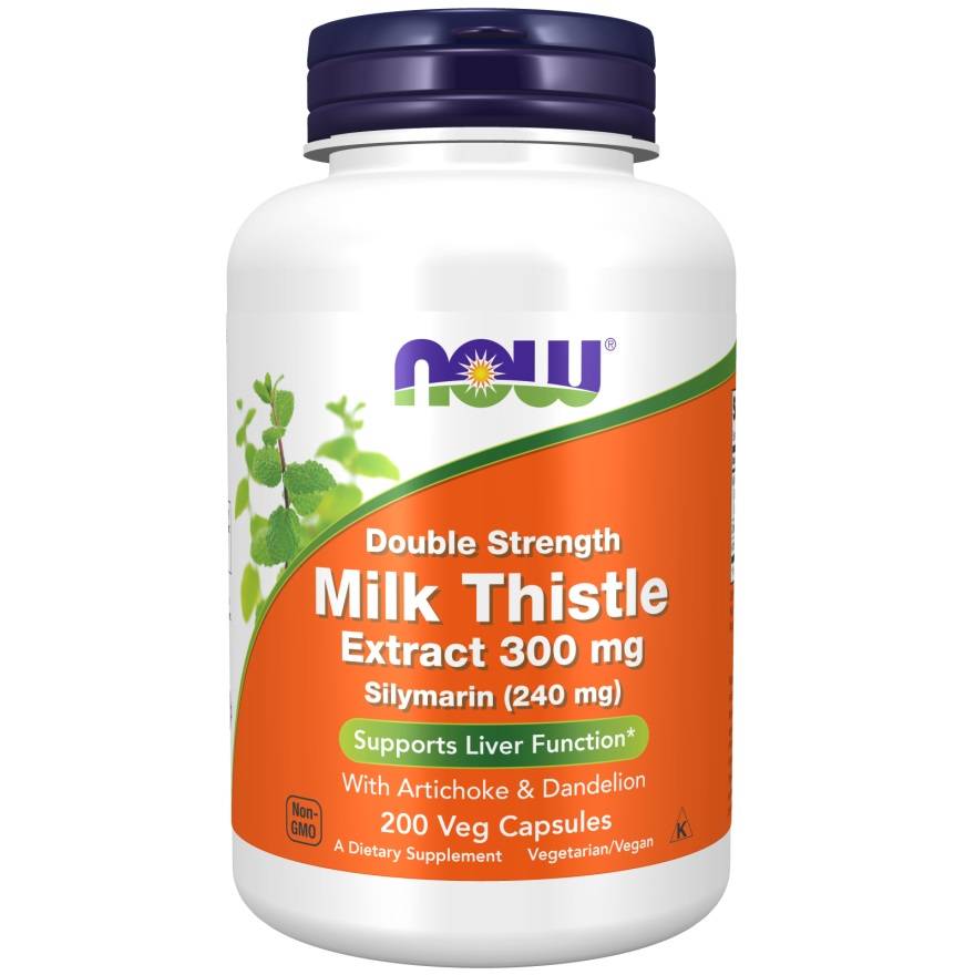 NOW Foods Milk Thistle Extract with Artichoke & Dandelion, 300mg Double Strength - 200 vcaps- Lillys Pharmacy and Health Store