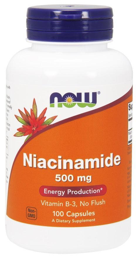 NOW Foods Niacinamide, 500mg - 100 caps- Lillys Pharmacy and Health Store