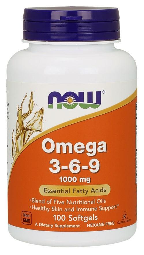 NOW Foods Omega 3-6-9, 1000mg - 100 softgels- Lillys Pharmacy and Health Store
