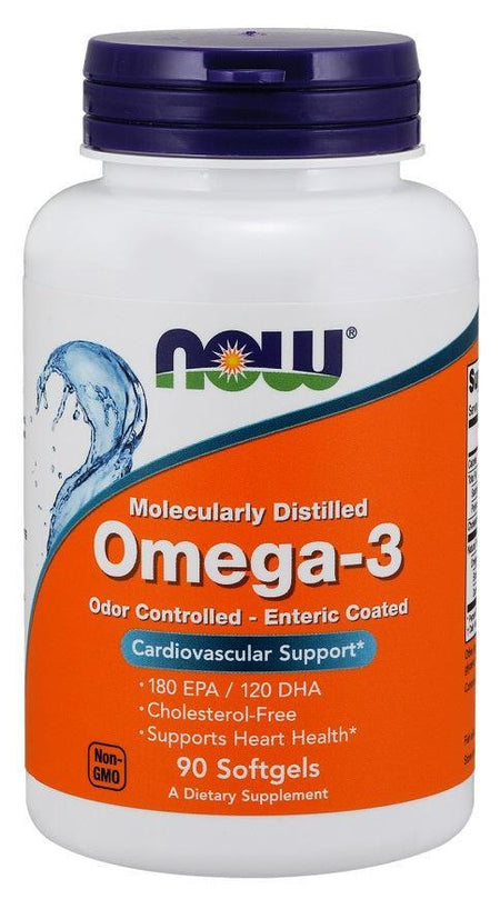 NOW Foods Omega-3 Enteric Coated - 90 softgels- Lillys Pharmacy and Health Store